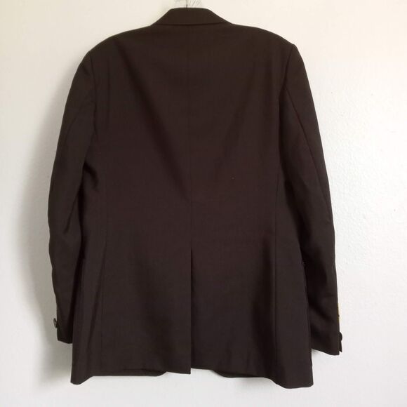 Vintage CARVEN Pilot Jacket Brown Gold Stripes SAUDIA Wool Blazer Chest 40" - Picture 2 of 8